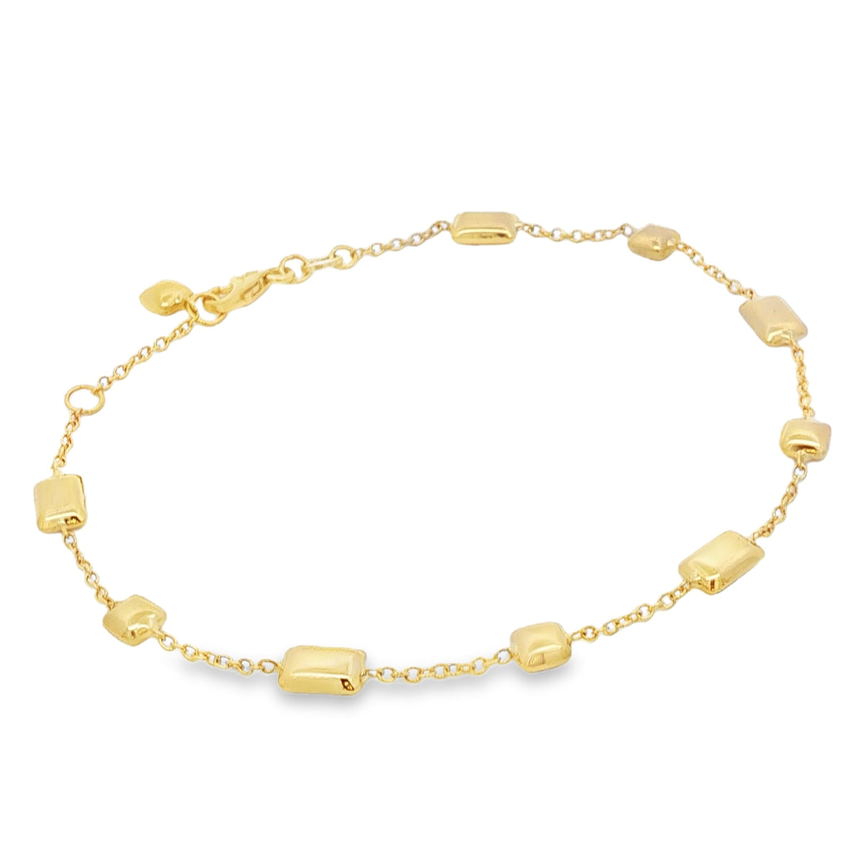 Jai's 18K Yellow Gold Polished Square Bead Bracelet