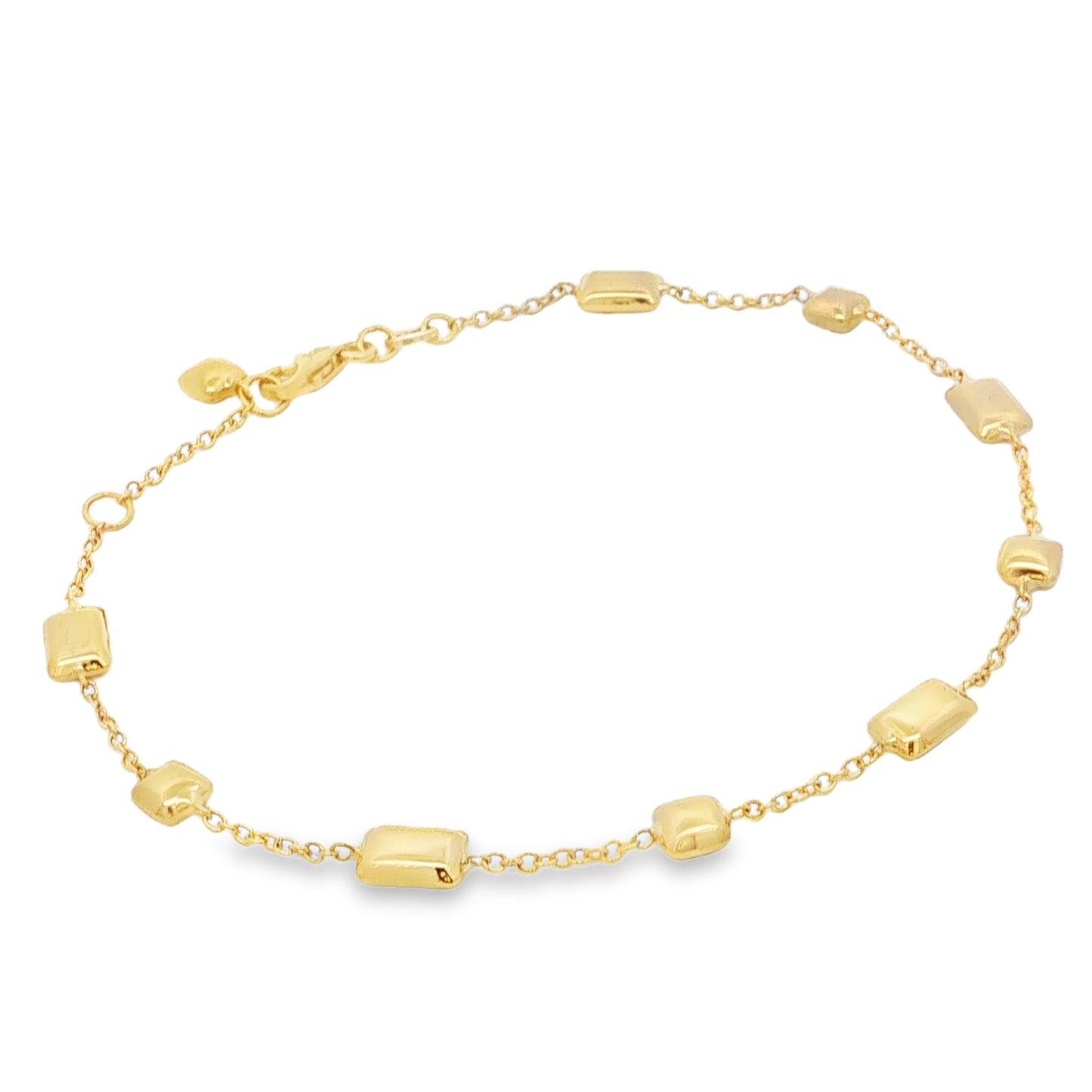 Jai's 18K Yellow Gold Polished Square Bead Bracelet