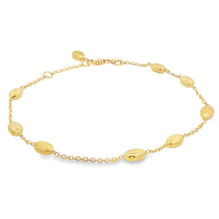 Jai's 18K Yellow Gold Satin & Polished Oval Bead Bracelet