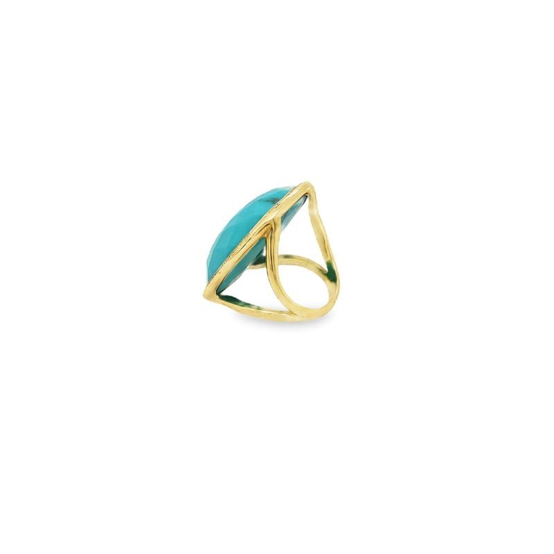 Ippolita's 18K Yellow Gold Turquoise & Diamond-lined Ring