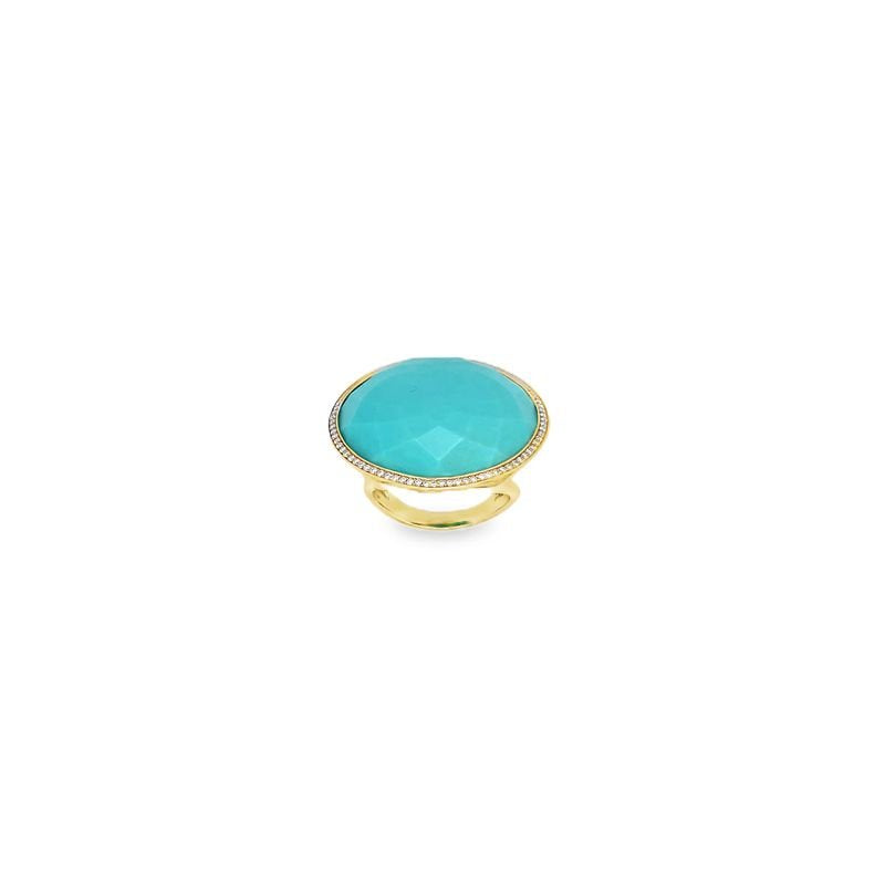 Ippolita's 18K Yellow Gold Turquoise & Diamond-lined Ring