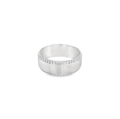 Jai's 14K Grey Gold Thick Diamond Wedding Band