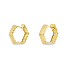 Jai's 14K Yellow Gold Hexagonal Hoops
