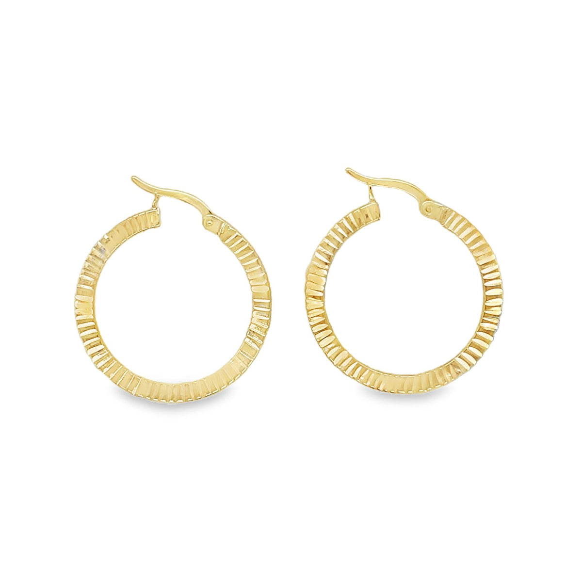 Jai's 14K Yellow Gold Crimped Hoops