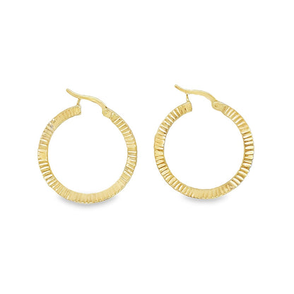 Jai's 14K Yellow Gold Crimped Hoops