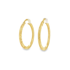 Jai's 14K Yellow Gold Crimped Hoops