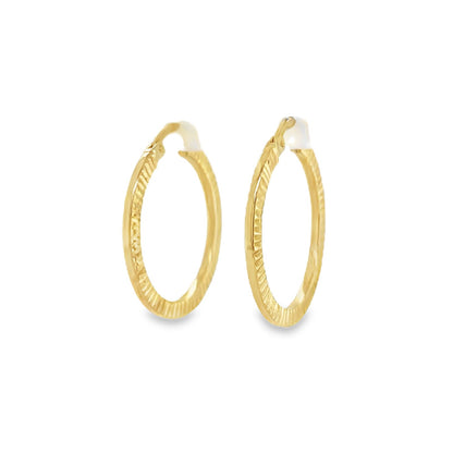 Jai's 14K Yellow Gold Crimped Hoops