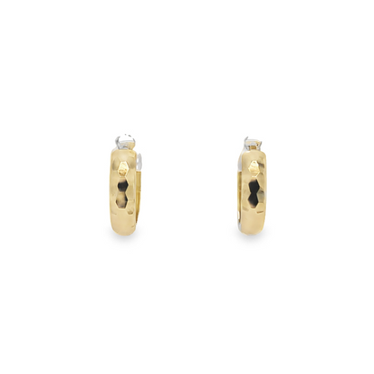 Jai's 14K Yellow Gold Faceted Huggies