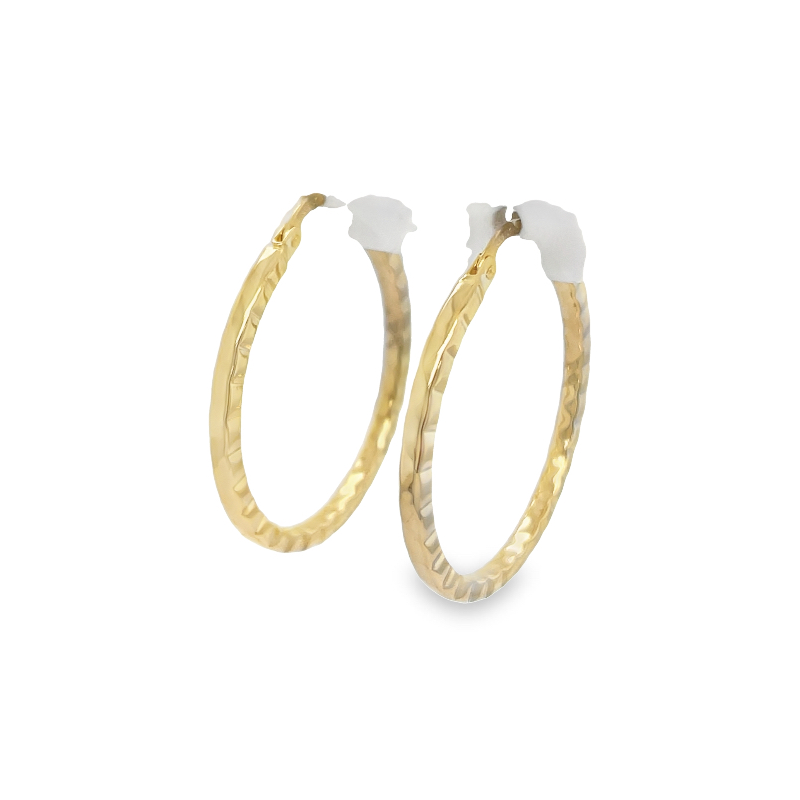Jai's 14K Yellow Gold Hammered Hoops