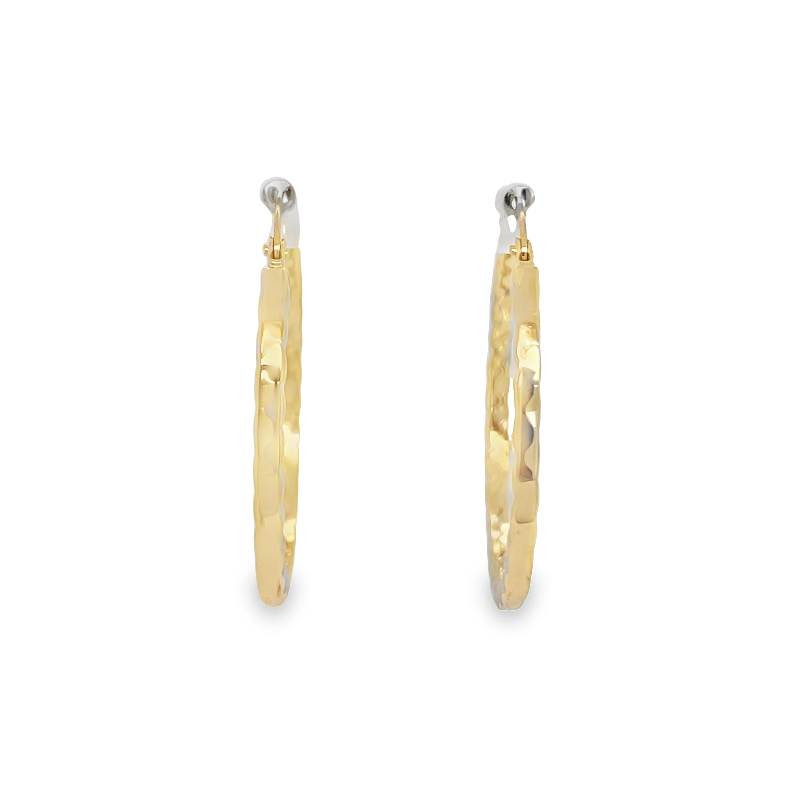 Jai's 14K Yellow Gold Hammered Hoops