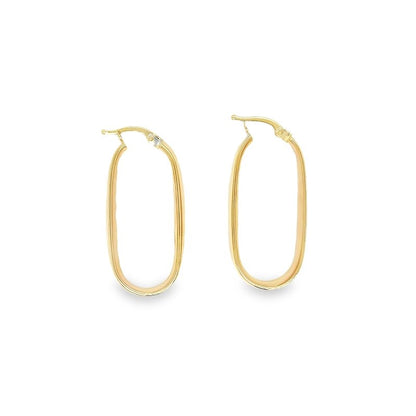 Jai's 14K Yellow Gold Thick Elongated Hoops