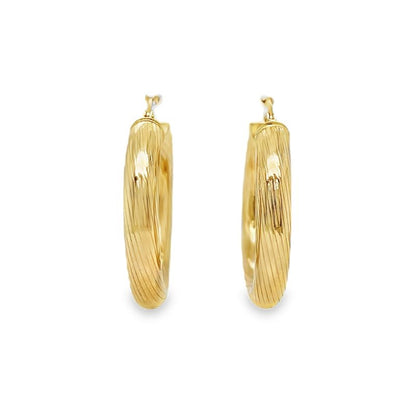Jai's 14K Yellow Gold Lined Rounded Hoops