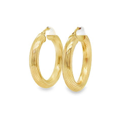 Jai's 14K Yellow Gold Lined Rounded Hoops