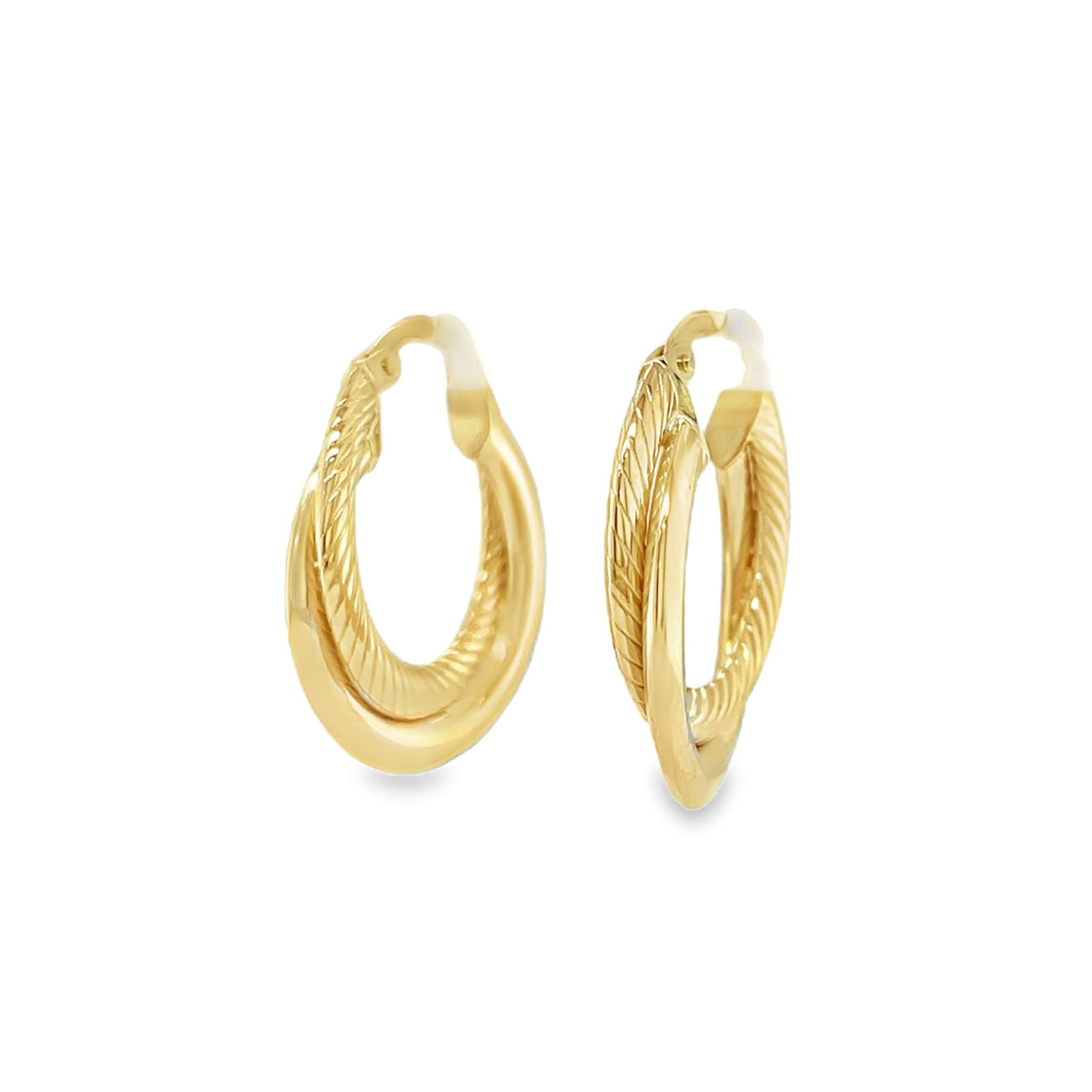 Jai's 14K Yellow Gold Criss-cross Hoops