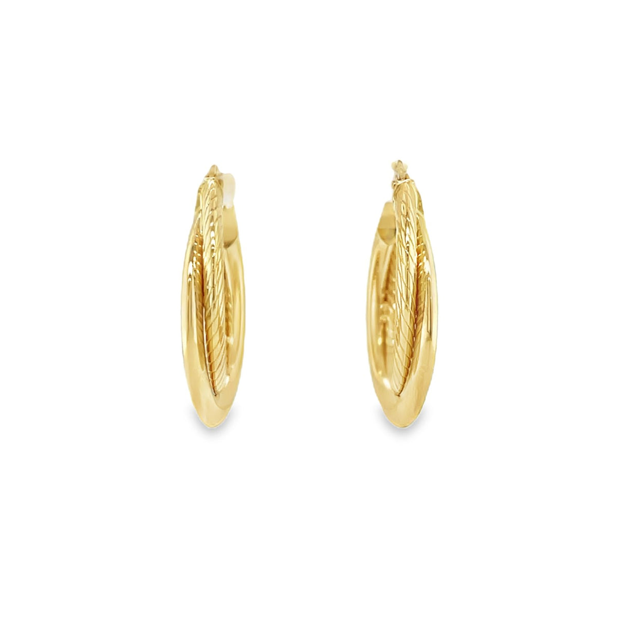 Jai's 14K Yellow Gold Criss-cross Hoops