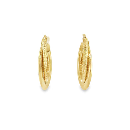 Jai's 14K Yellow Gold Criss-cross Hoops