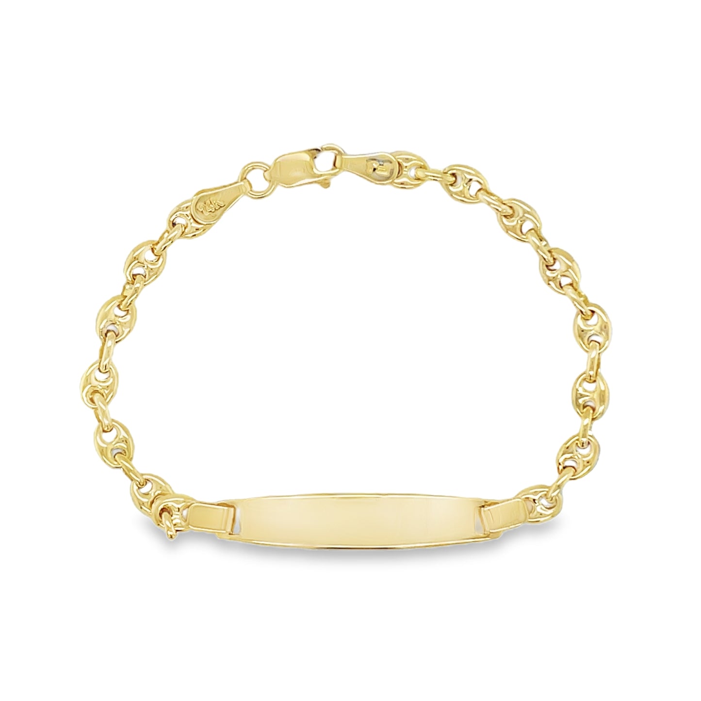 Jai's 14K Yellow Gold Baby Puffed Mariner ID Chain Bracelet