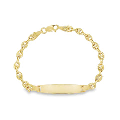 Jai's 14K Yellow Gold Baby Puffed Mariner ID Chain Bracelet