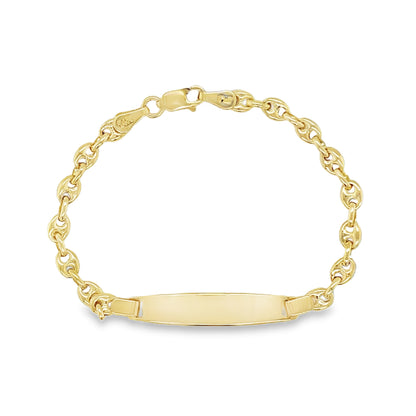 Jai's 14K Yellow Gold Baby Puffed Mariner ID Chain Bracelet