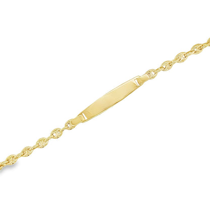 Jai's 14K Yellow Gold Baby Puffed Mariner ID Chain Bracelet