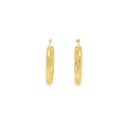 Jai's 14K Yellow Gold Engraved Rounded Hoops