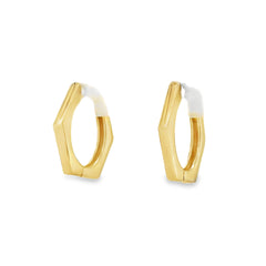 Jai's 14K Yellow Gold Small Hexagon Hoops
