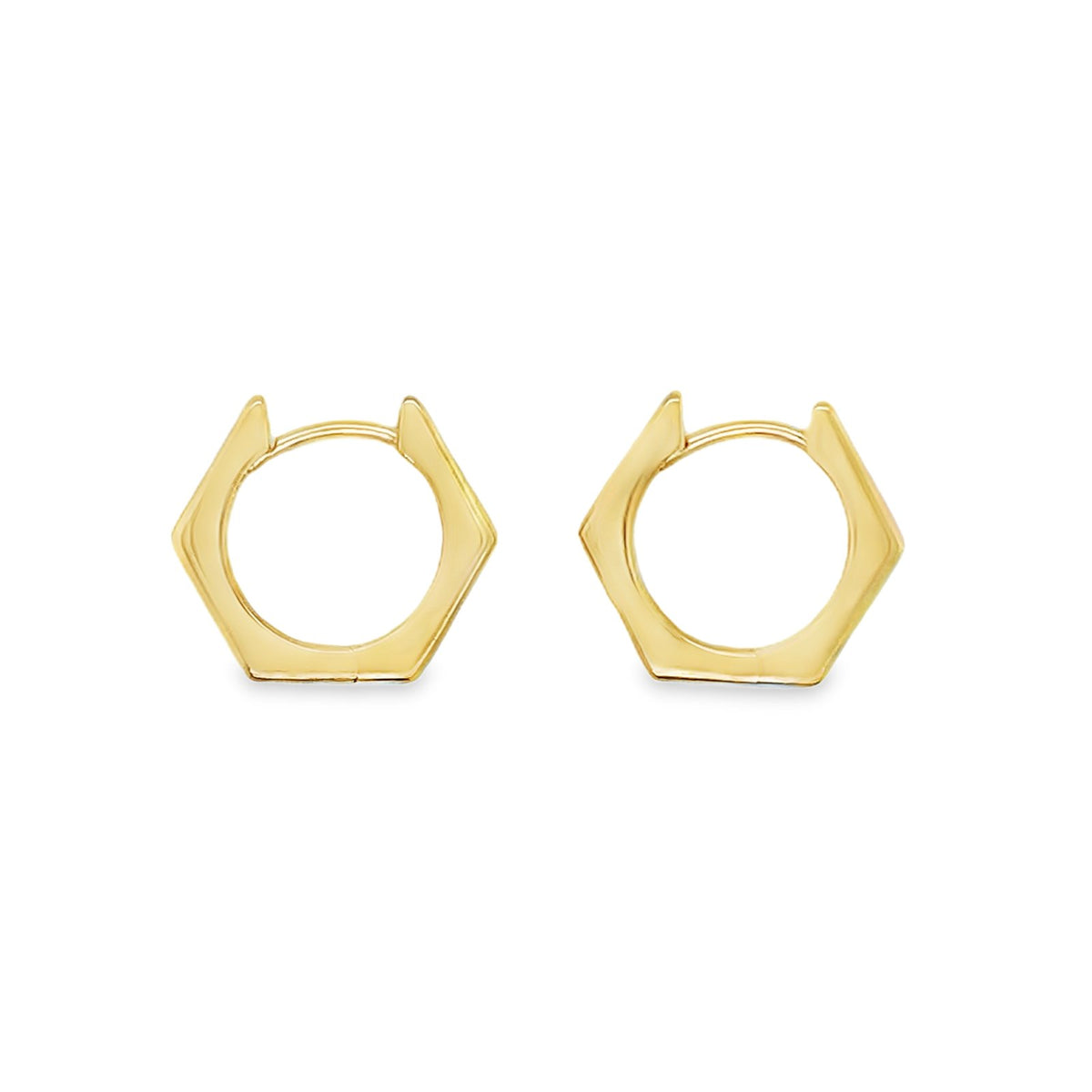 Jai's 14K Yellow Gold Small Hexagon Hoops
