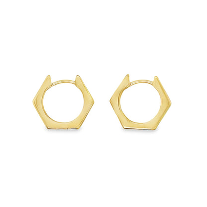 Jai's 14K Yellow Gold Small Hexagon Hoops