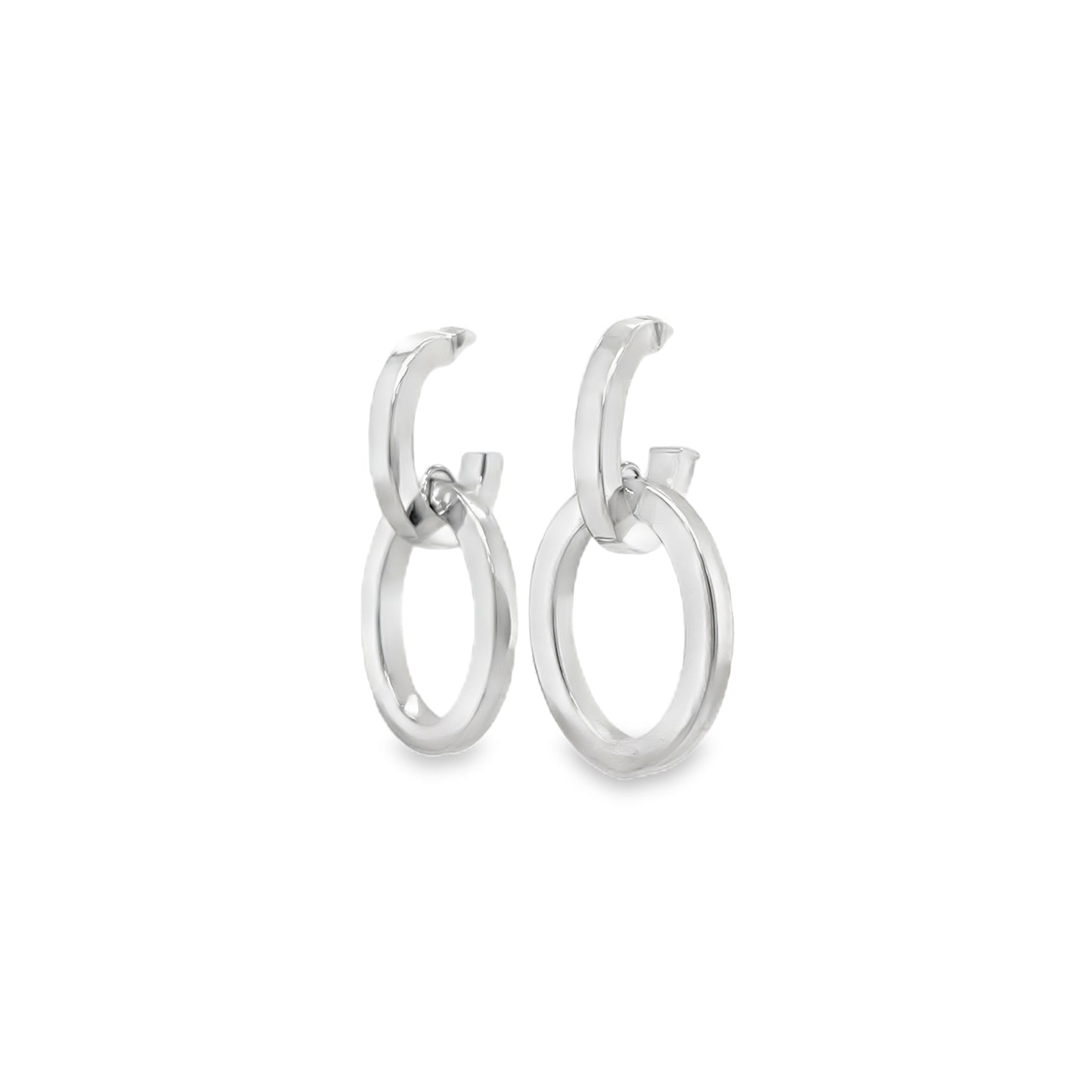 Jai's 14K White Gold Oval Double-drop Earrings
