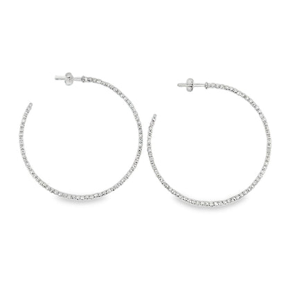 Jai's 14K White Gold Beaded Sparkle Hoops
