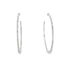 Jai's 14K White Gold Beaded Sparkle Hoops