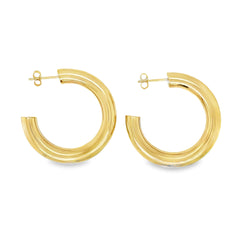 Jai's 14K Yellow Gold Medium Thick Open Hoops
