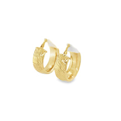 Jai's 14K Yellow Gold Small Thick Engraved Hoops