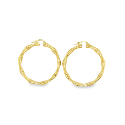 Jai's 14K Yellow Gold Bamboo Hoops