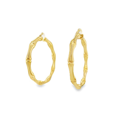Jai's 14K Yellow Gold Bamboo Hoops