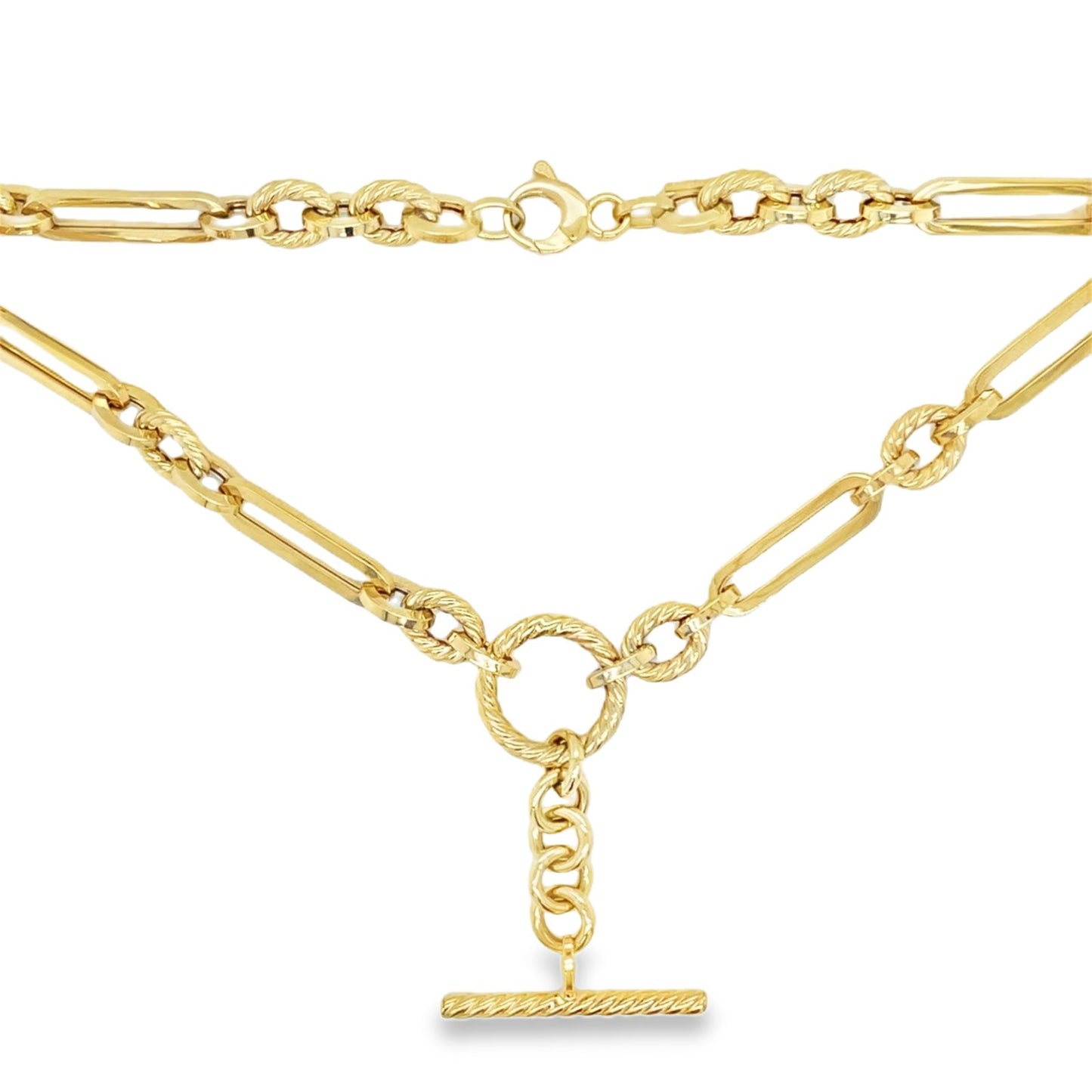 Jai's 14K Yellow Gold Lariat Paperclip Chain