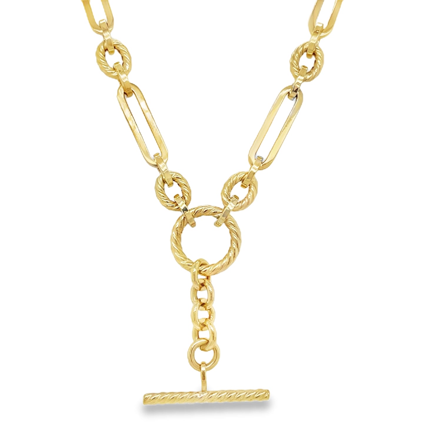 Jai's 14K Yellow Gold Lariat Paperclip Chain