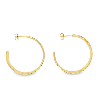Jai's 14K Yellow Gold Flat Open Hoops