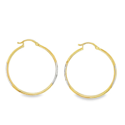 Jai's 14K Tri-tone Faceted Hoops