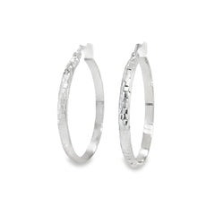 Jai's 14K White Gold Small Faceted Hoops