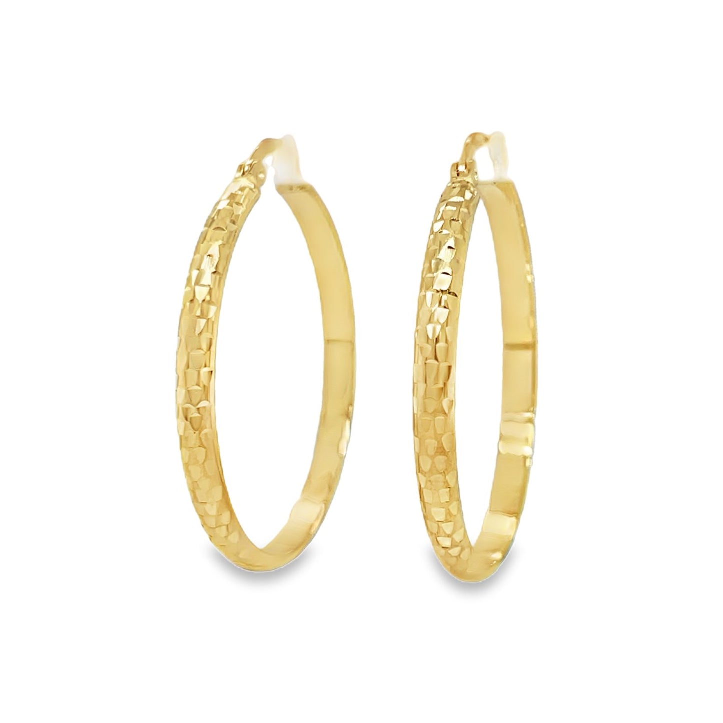 Jai's 14K Yellow Gold Faceted Hoops