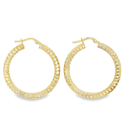 Jai's 14K Yellow Gold Faceted Hoops