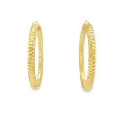 Jai's 14K Yellow Gold Faceted Hoops