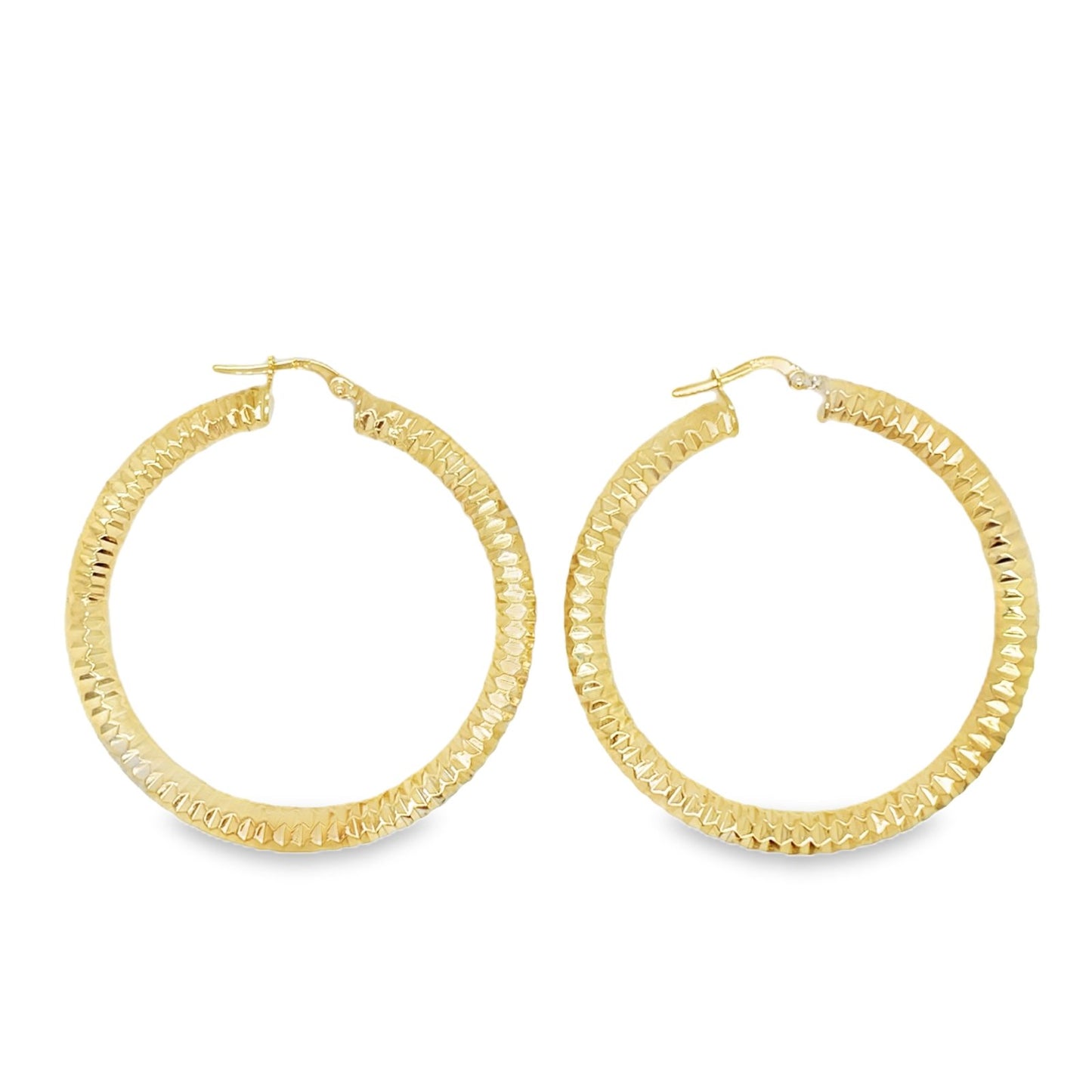 Jai's 14K Yellow Gold Faceted Hoops