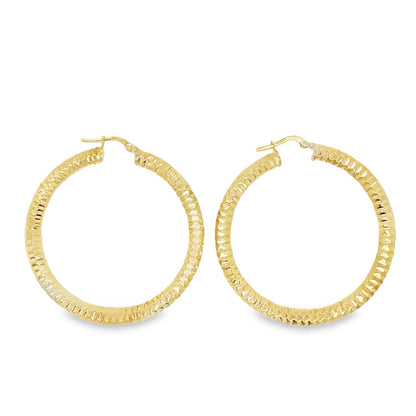 Jai's 14K Yellow Gold Faceted Hoops