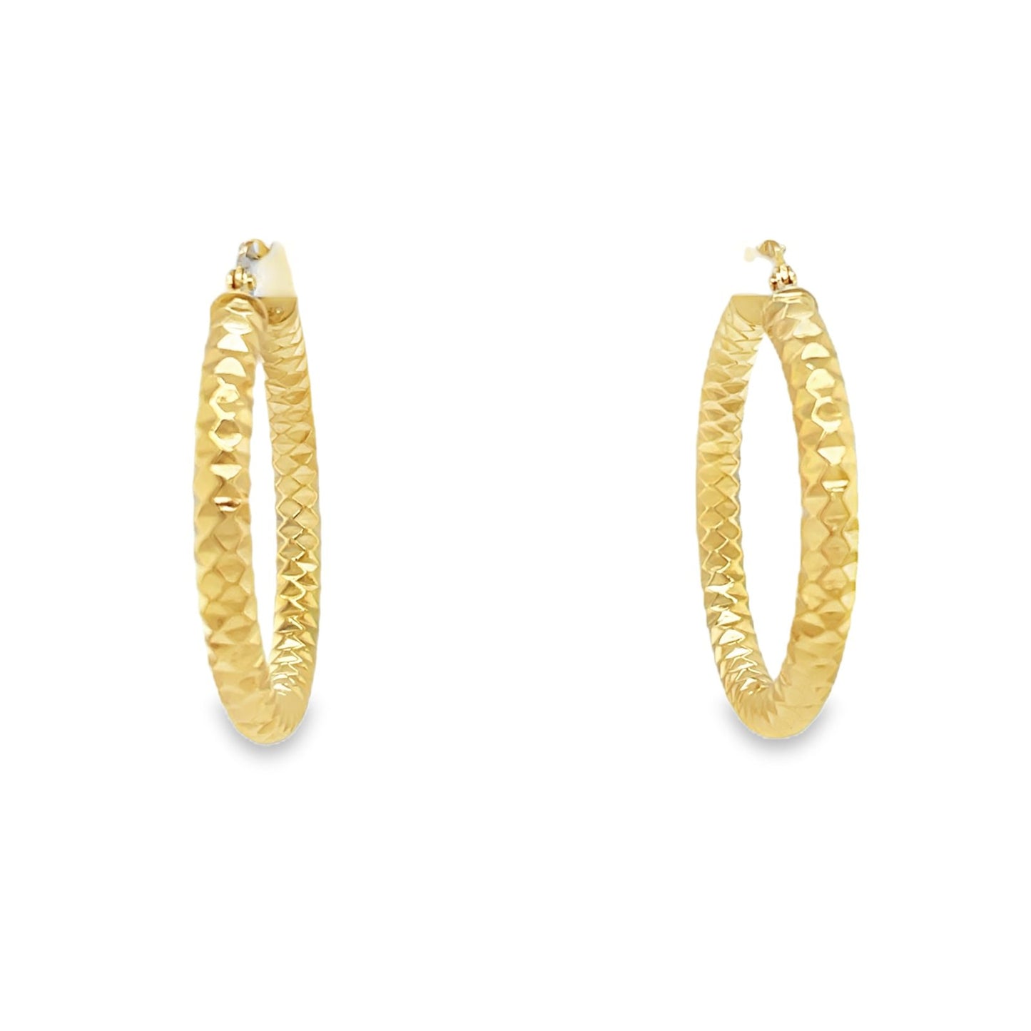 Jai's 14K Yellow Gold Faceted Hoops