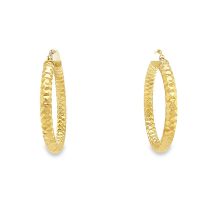 Jai's 14K Yellow Gold Faceted Hoops