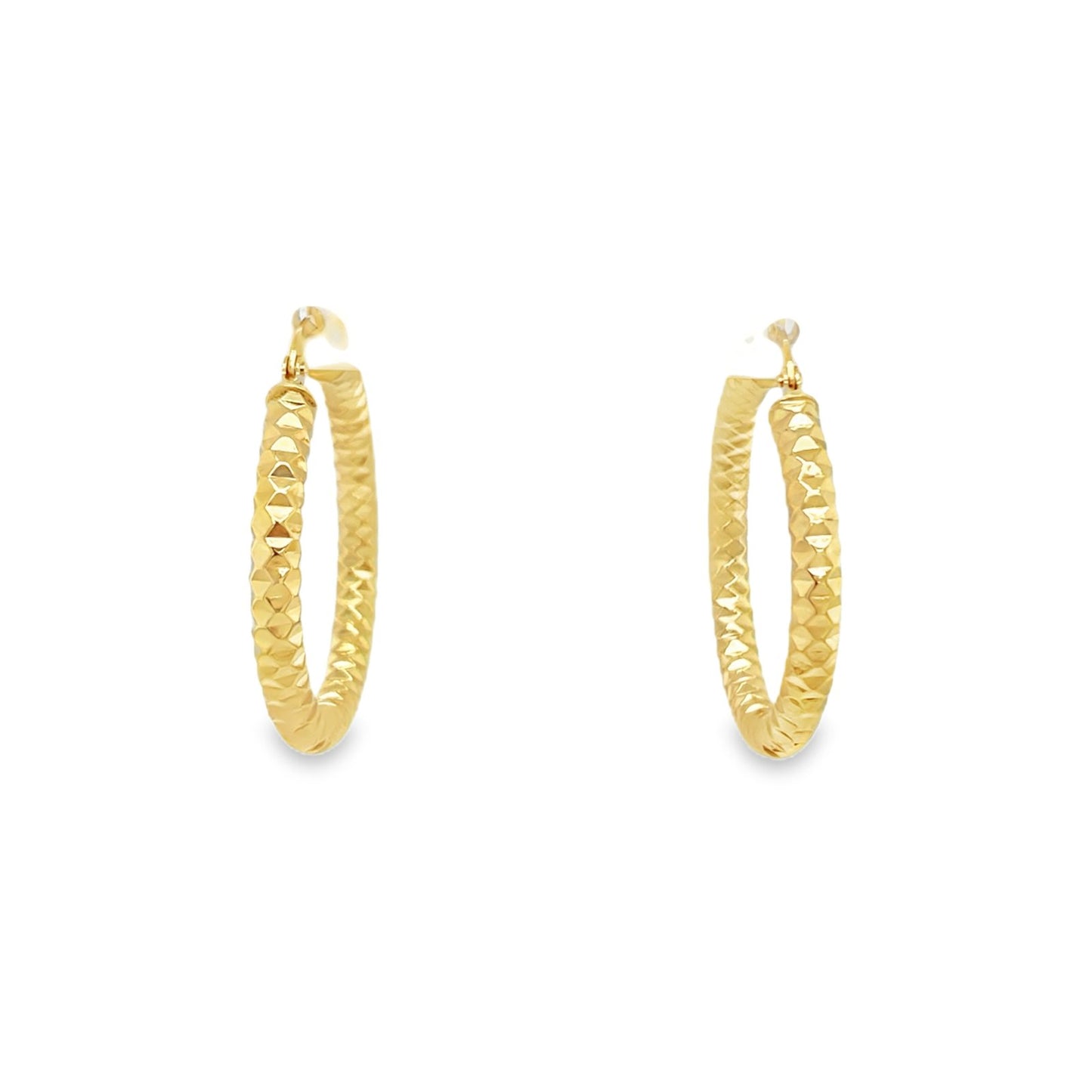 Jai's 14K Yellow Gold Faceted Hoops
