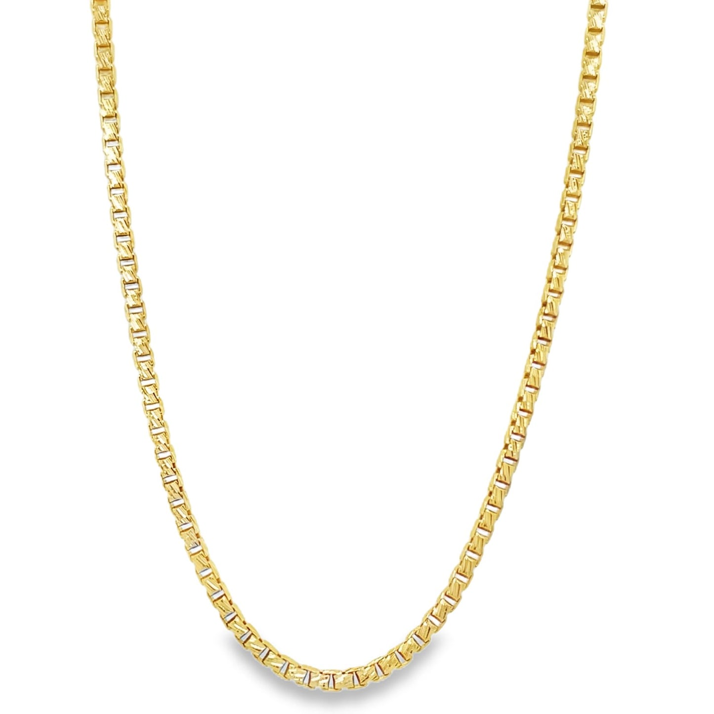 Jai's 14K Yellow Gold Engraved Box Chain