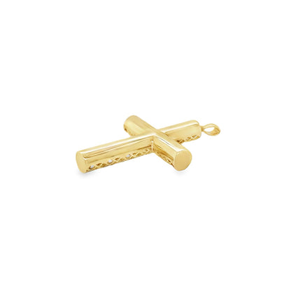 Jai's 14K Yellow Gold Rounded Cross Pendant